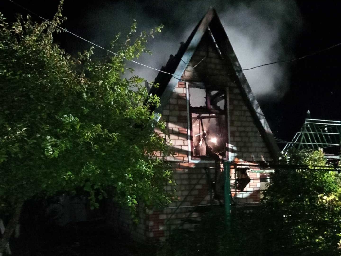 Пожар бани в Малой Ольсе