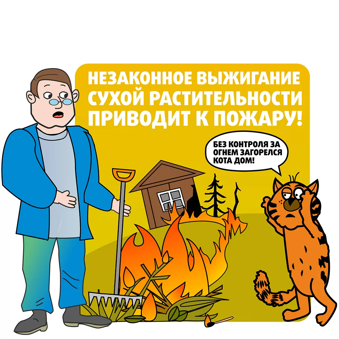 МЧС напоминает об опасности сжигания сухой растительности!