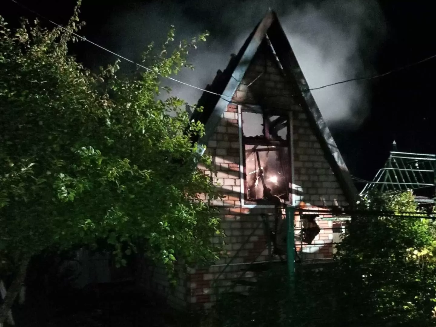 Пожар бани в Малой Ольсе
